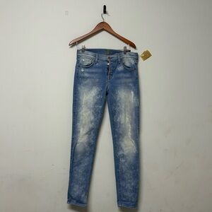 7 for All Mankind Josefina Skinny Boyfriend Light Acid Wash Button Fly